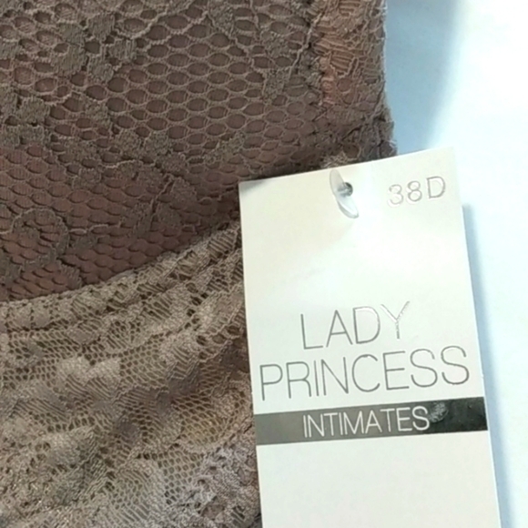 128 LADY PRINCESS PLUNGE V-NECK LACE & SATIN FULL FIGURE BRA SIZE 38-D NWT - Picture 9 of 10